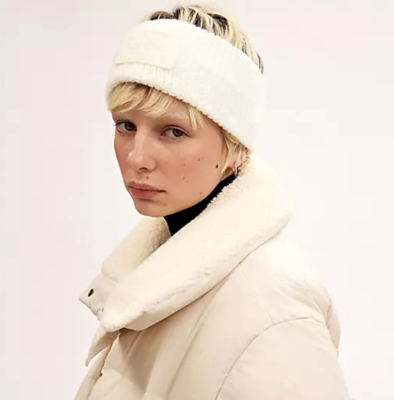 NWT Coach Headband Cable Knit Rubber Patch Off White Cream  display picture 3