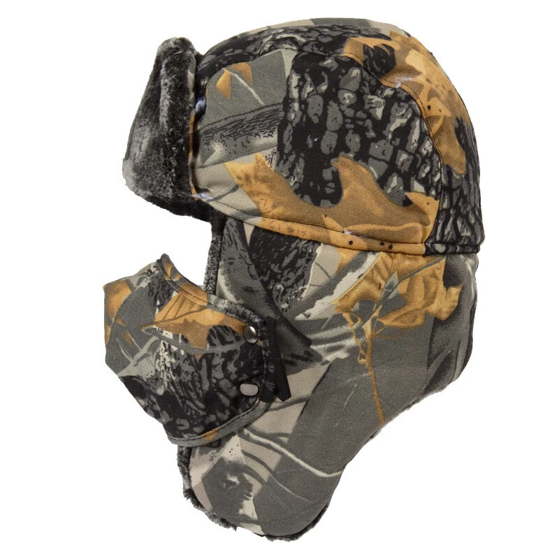 Winter Camo Lei Feng Hat Thickened Combat Riding Ear Warmer Cap Face Mask - Image 4 of 4