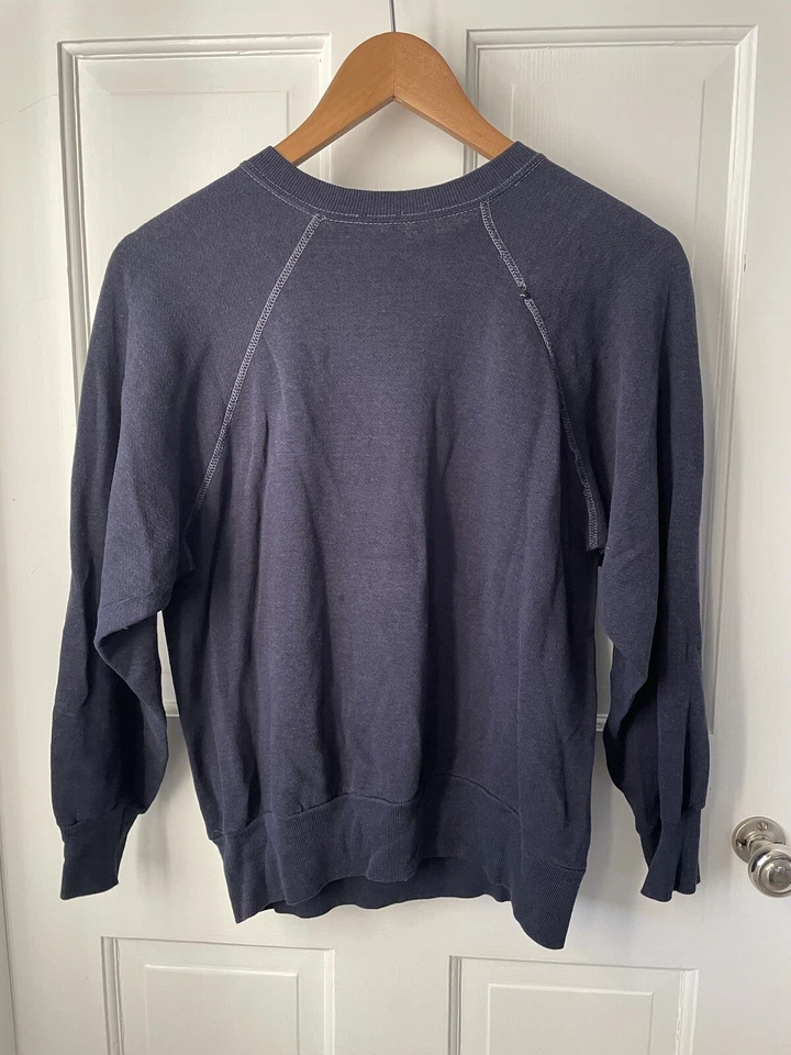 Sudadera de Colección Rara EE. UU. Envejecida Olímpica Cuello Redondo Talla Pequeña Azul Marino Foto 4 de 4