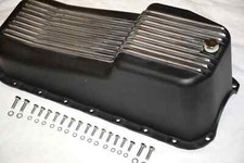 For Chevy Sbc 283 327 350 383 400 1955-79 Black Aluminum Finned Oil Pan For Chevy Sbc 283 327 350 383 400 1955-79 Black Aluminum Finned Oil Pan