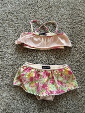 Ralph Lauren 4/5 Girls' SWIMSUIT SET 2-Piece Flounce Bikini Bathing Suit X24