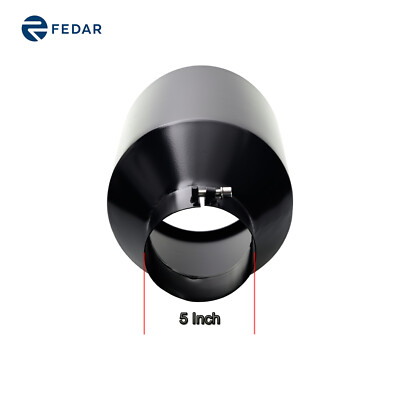 5'' Inlet 10'' Outlet 15'' Rolled End Angle Cut Truck Exhaust Muffler Tailpipe Tip