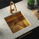 Kitchen Sink Single Bowl Inset/Undermount Brushed Gold Stainless Steel 54x44x20