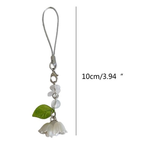 Beaded Phone Chain Convallaria Pendant Strap Anti-lost Lanyard Bag Accessories - Zdjęcie 8 z 8