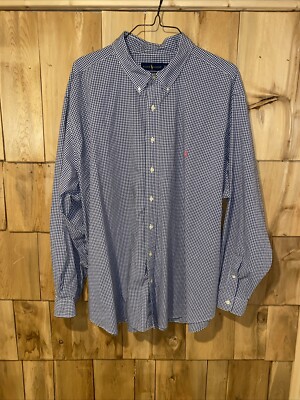 Polo Ralph Lauren Classic Fit Dress Shirt Mens 4XB Big Blue