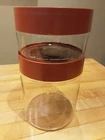 2 Vintage Pyrex Store-N-See Glass Canister Set Rust #23 & #26