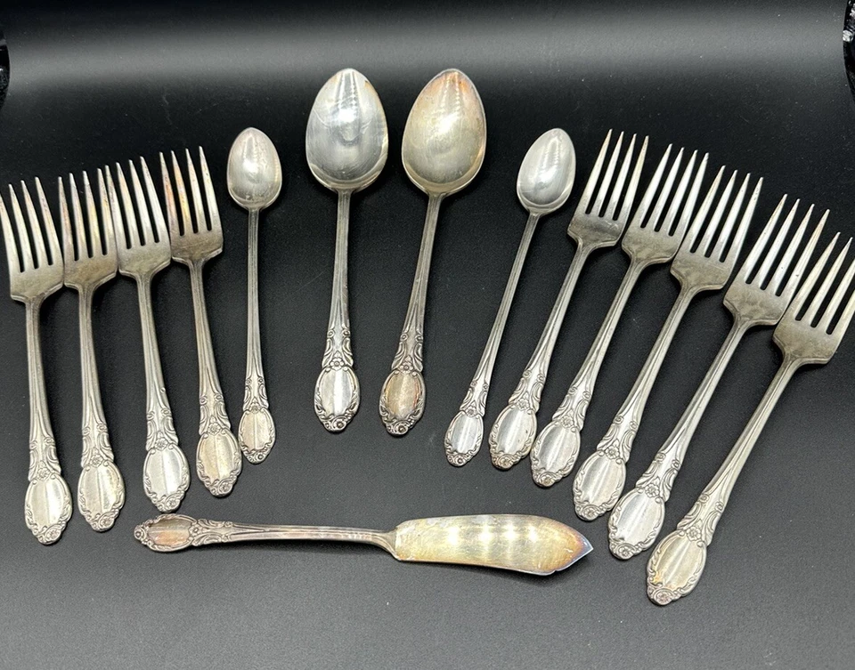 Винтажные столовые приборы Wm. Rogers Oneida Chatelaine, Parklane, Dowry, посеребренные 41 шт. - Изображение 2 из 4