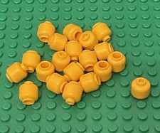 Lego 20 Pieces Bright Light Orange Plain Mini Figures Head Bulk Parts