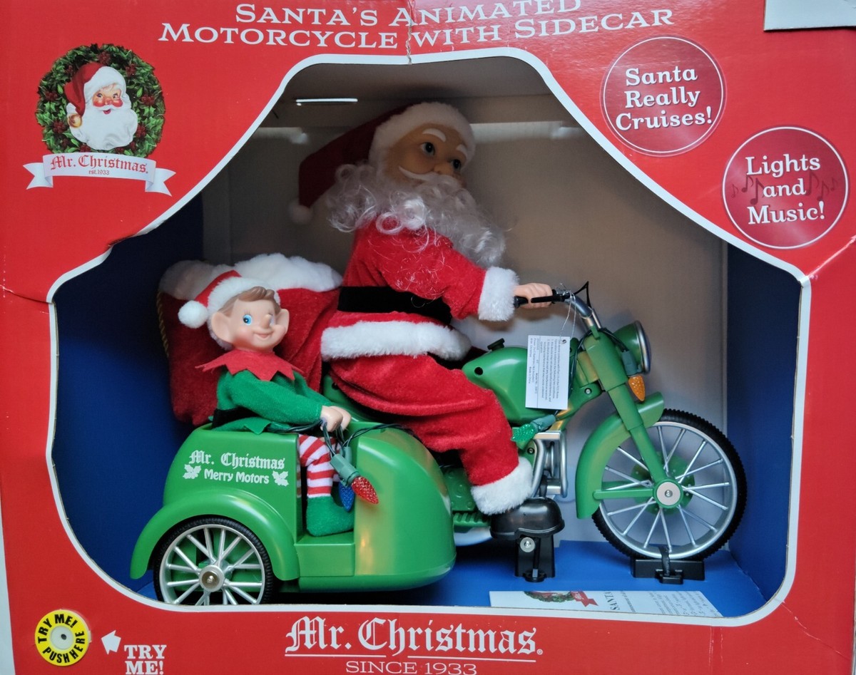 クリスマス Mr. Christmas Mr. Christmas Animated Motorcycle with Sidecar Santa Music Motion