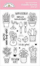 Doodlebug Design Acrylic Stamp - GARDEN GIRL