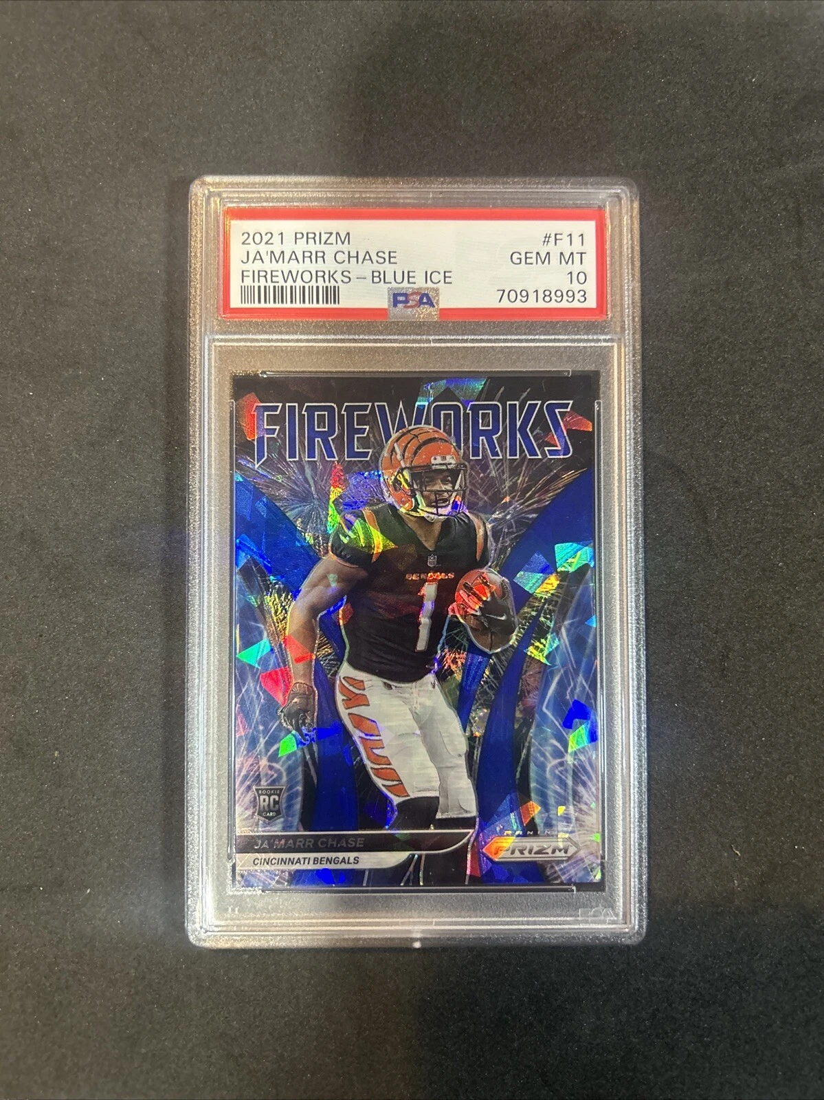 JaMarr Chase Panini Prizm Fireworks #F11 Blue Ice