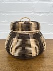 Vtg Native American Cherokee Woven Sewing Basket White Oak Honeysuckle Qualla — photo 1