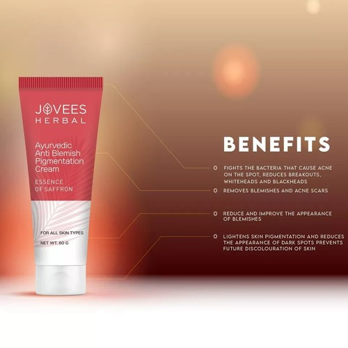 Jovees Herbal Anti Blemish Pigmentation Face Cream 60 gram Reduces Discoloration - Picture 4 of 7