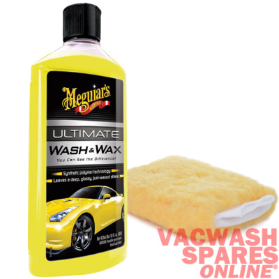 MEGUIARS ULTIMATE WASH AND WAX SHAMPOO 473ML SET - DEEP GLOSS JUST WAXED SHINE