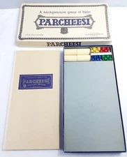 Vintage 1959 PARCHESSI Selchow Righter Backgammon Board Game India Complete