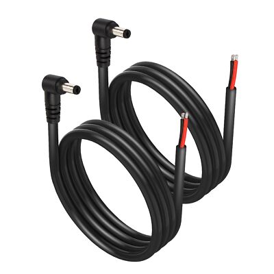 SinLoon 2 Pack DC5521 Power Pigtails Cable 12V 90 Degree DC