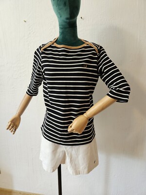 Fred Perry Women Striped 3/4 Sleeve  Size UK 8, USA 4,EUR 36 000346