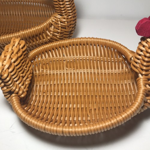 Country Rustic Decor 2 Chicken Rooster Baskets Rattan Farmhouse Decor Display - Picture 5 of 13