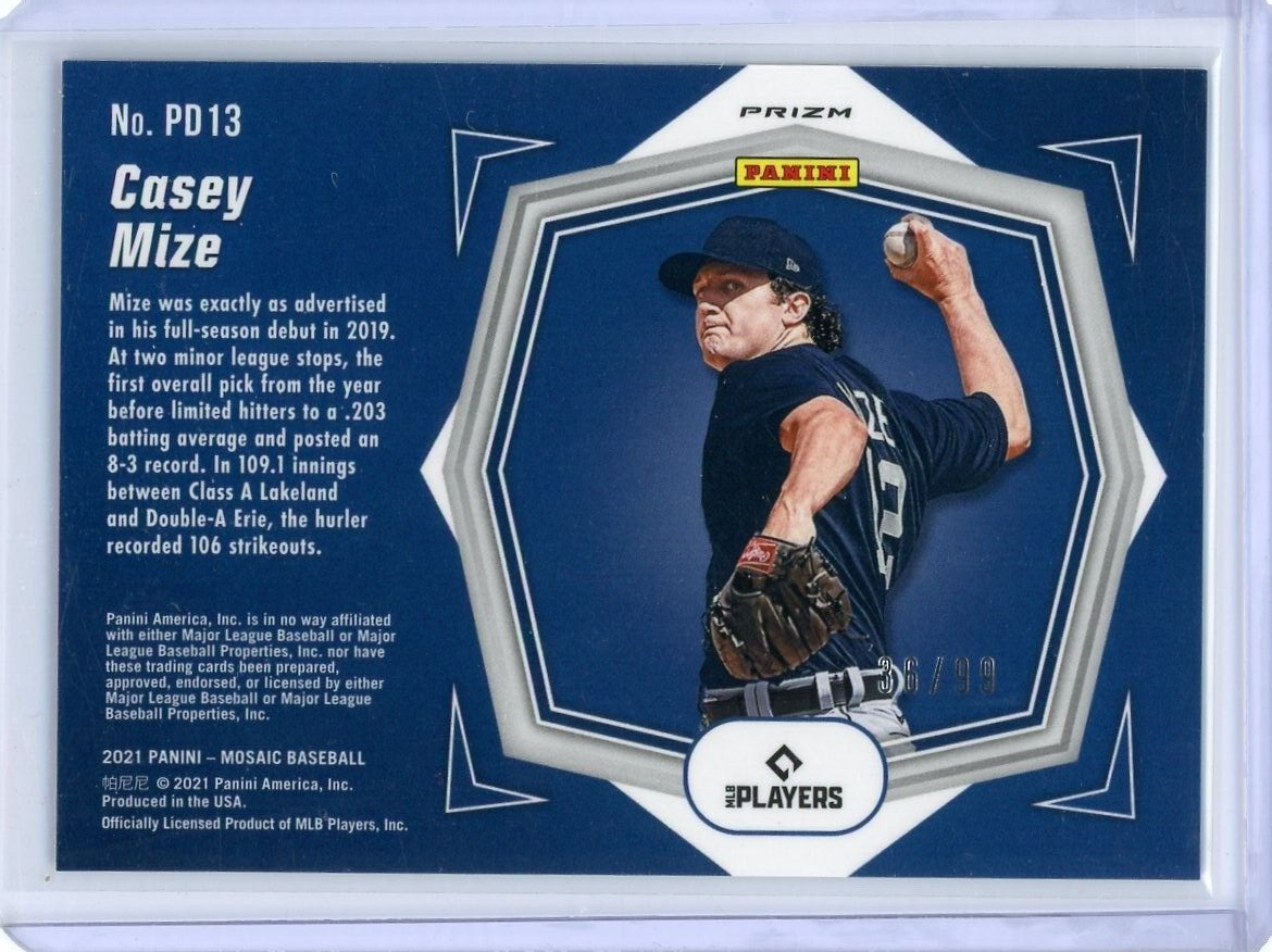 2021 Panini Mosaic Debuts Blue #PD13 CASEY MIZE 36/99 Detroit