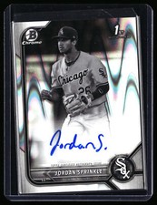 2022 Bowman Draft Chrome Jordan Sprinkle B & W RayWave Auto CDA-JS