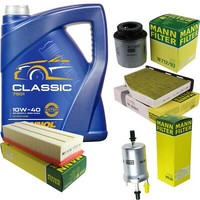 MANN-FILTER Inspektionspaket Mannol 5L Classic 10W-40 FüR Vw Touran 1.4 Tsi