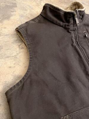 トップス 00s old carhartt boro duck vest USA 00s Carhartt Duck Vest Dark Brown Blanket | eBay