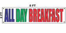 ALL DAY BREAKFAST Banner Sign 2x8 for restaurant