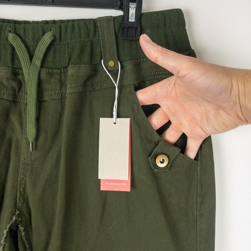 Super Wide Leg Pants Womens 2XL Green Hippie Festival Grunge Cargo Flare New - Picture 9 of 16