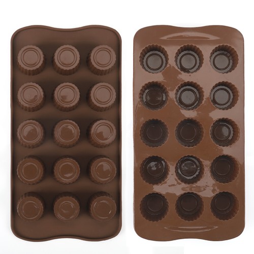 Round Cup Mould Silicone 15 cell Chocolate Tray Candy Soap Wax Candle Tray Resin - Picture 3 of 12