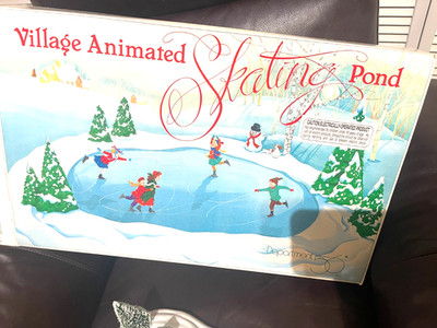 dept 56  VILLAGE ANIMATED SKATING POND  W/ BOX   INTACT W/ ALL PARTS & WORKS
