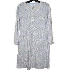 Floral Long Sleeve nightgown S Pocket Cotton Cottagecore Grandmacore Sleepwear