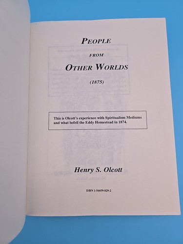 People from Other Worlds 1875 Henry S Olcott Reprint Paperback Occult Theosophy - Picture 3 of 12
