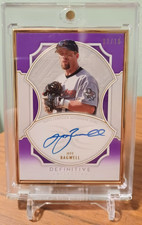 JEFF BAGWELL 2020 TOPPS DEFINITIVE COLLECTION FRAMED PURPLE AUTO 3/10 AUTOGRAPH