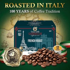 French Roast Coffee Pods, 100 Arabica, Dark Roast, 12 Recyclable K-Cups