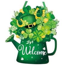 Wooden St. Patrick's Day Decoration Door Wreath for Front Door Large Shamrock