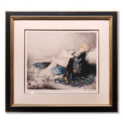 Louis Icart Seidengewand Radierung 1926 signiert ED E496/500 authentisch...