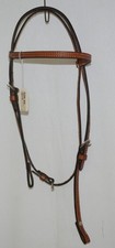 Unbranded 2593 Leather Double Buckle Browband Headstall Brown Color