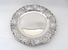 Fancy Italian 800 Silver 9" Reticulated & Engraved Cheese Dish Italian Estate