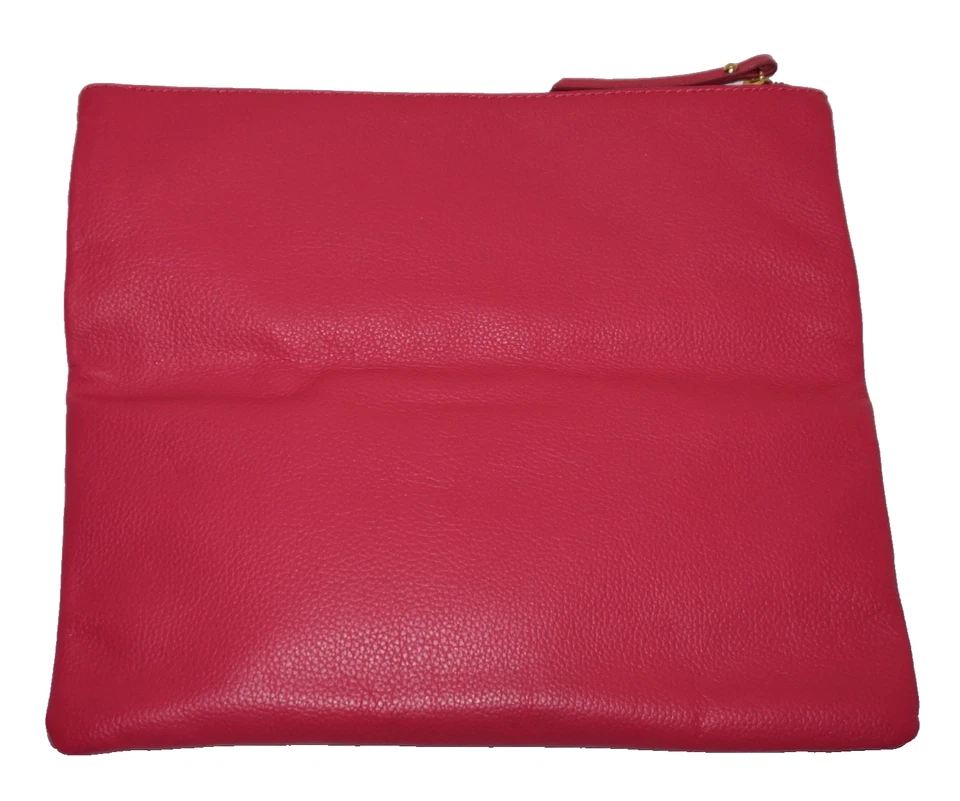 Bolso sin asas BANANA REPUBLIC pequeño de cuero rosa y borgoña delgado suave Foto 3 de 4