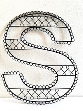 Pottery Barn PB Teen Wire Wall Letter, black iron finish Letters only in  S  