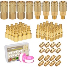 58 Pcs Air Hose Fittings, 1/4" NPT Air Coupler  Plug Kit, Industrial Interch...
