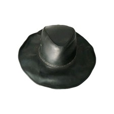 Bullwest Western Cowboy Hat Size XL 100 Leather Black Made In Mexico