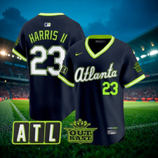 Michael Harris II #23 Braves Atlien 2026 City Connect Stitched Jersey All Sizes