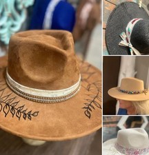 Custom Burned Hats - One Size Fits All