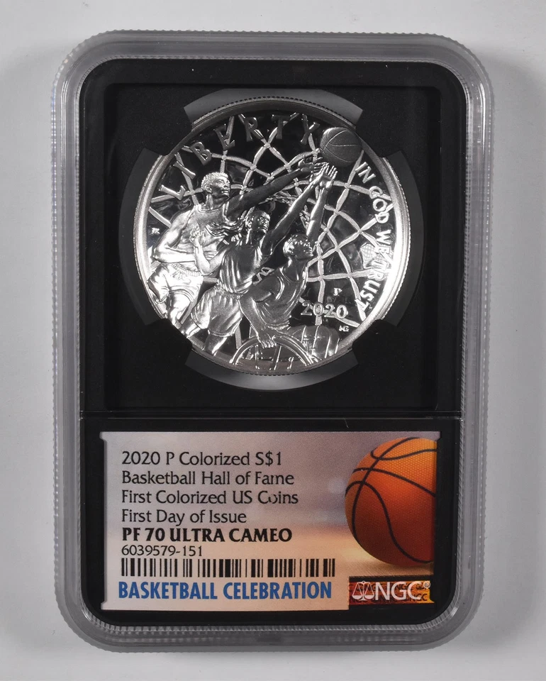 2020-P Basketball HOF Kareem Abdul Jabbar Commemorative $1 PF70 NGC Signed *1276 - Image 2 of 4