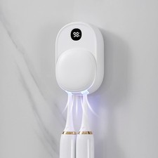 UV Toothbrush Sanitizer Holder Wall Mounted for Bathroom, Travel Toothbrush C...