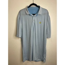 Masters Golf Polo Shirt Mens Blue Striped Augusta National Golf Club