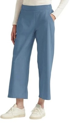 Eddie Bauer Women's Traveler Wide Leg Crop Pant Blue Sz L NWT