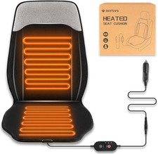 Black Grey Heated Seat Cover with Fast Heat Warmer, Large Size Winter Seat Cushi