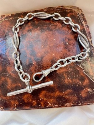 Vintage Sterling Silber Armband T Bar & Hundeclip